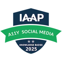 IAAP A11Y Social Media Knowledge Badge 2025 - verify credential on Credly